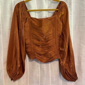 Line and Dot Long Sleeve Blouse